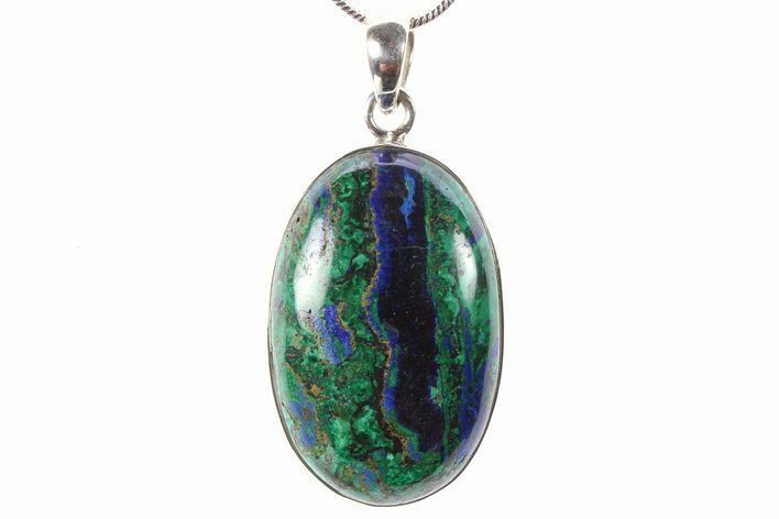 Stunning Malachite and Azurite Pendant - Sterling Silver #265249